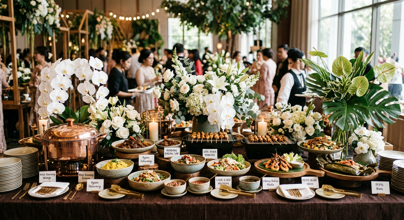 Buffet prasmanan catering wedding Jakarta yang elegan